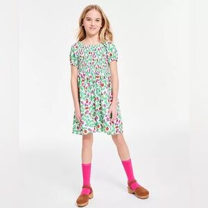 Epic Threads Girls 10-12Y Strawberry Berry Puff Sleeve Smocked Dress